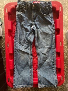 Boys Levi's 514 Slim Straight Jeans in Light Blue Denim 7X